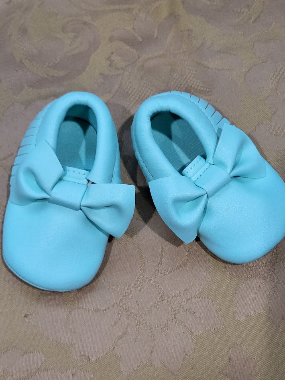 Teal Blue Baby Moccasins